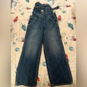 Hey Gang 00 xs miner denim blue overalls